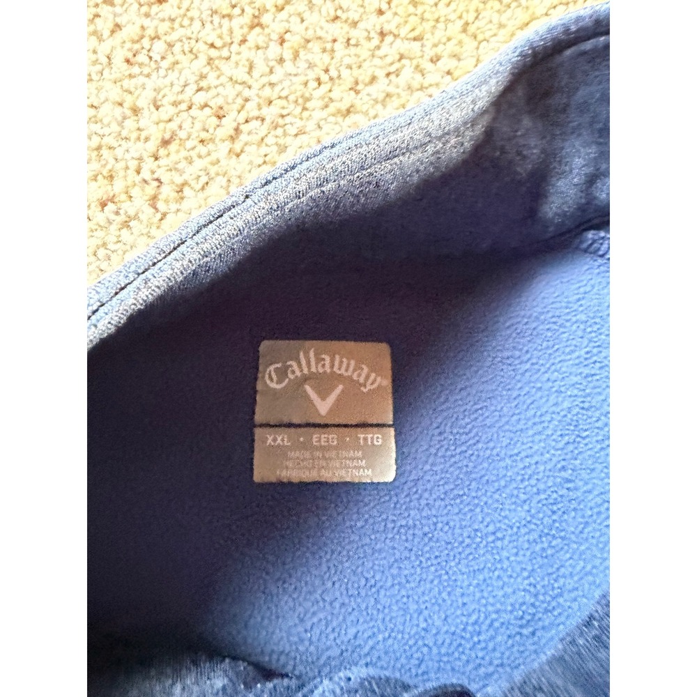 Callaway Mens XXL Quarter Zip Golf Pullover Blue Two Tone Heathered Sweater - Picture 2 of 6
